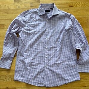 Men's Purple Checkered Dress Shirt